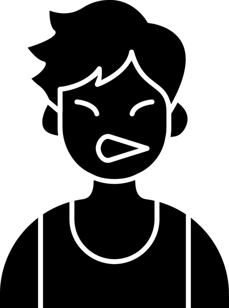 Boy with Grimacing Pain Face solid vector