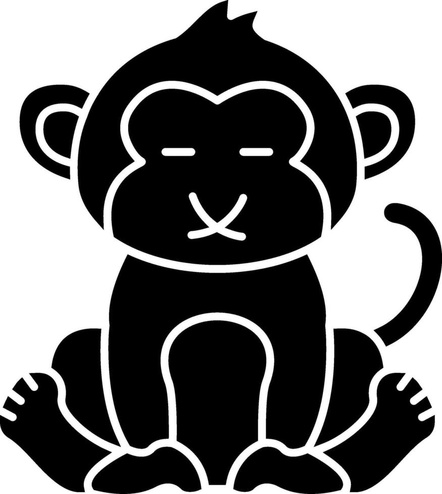 Muted Monkey Expression Solid vector