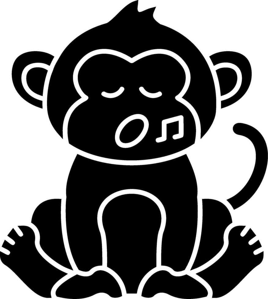 Singing Monkey Loudly Solid vector