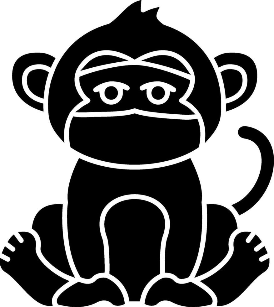 Ninja Monkey Masked Solid vector
