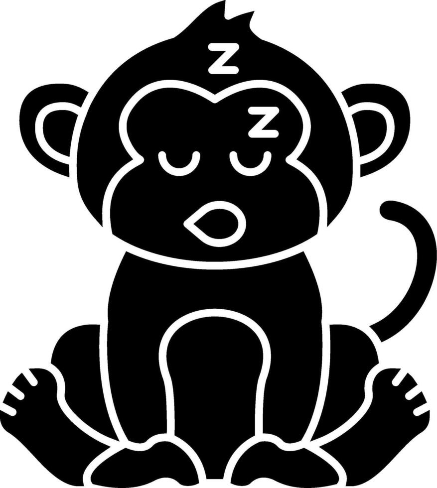 Sleeping Monkey Pose Solid vector