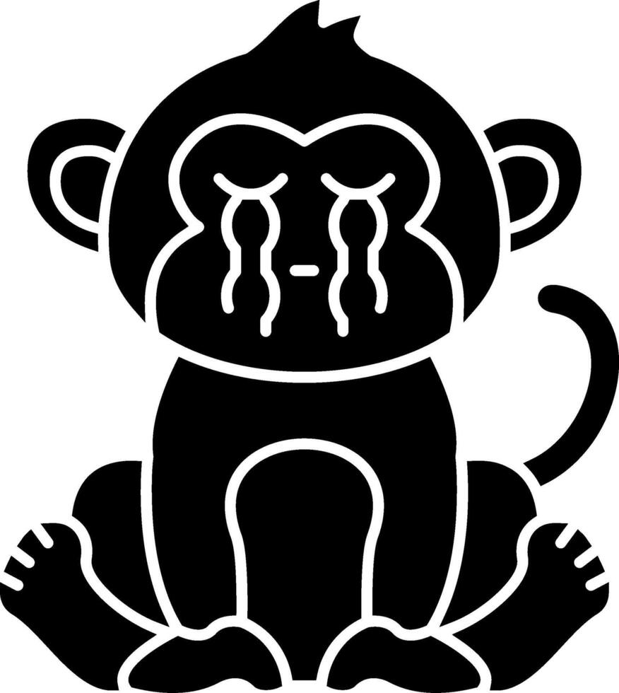 Monkey Loudly Crying Solid vector