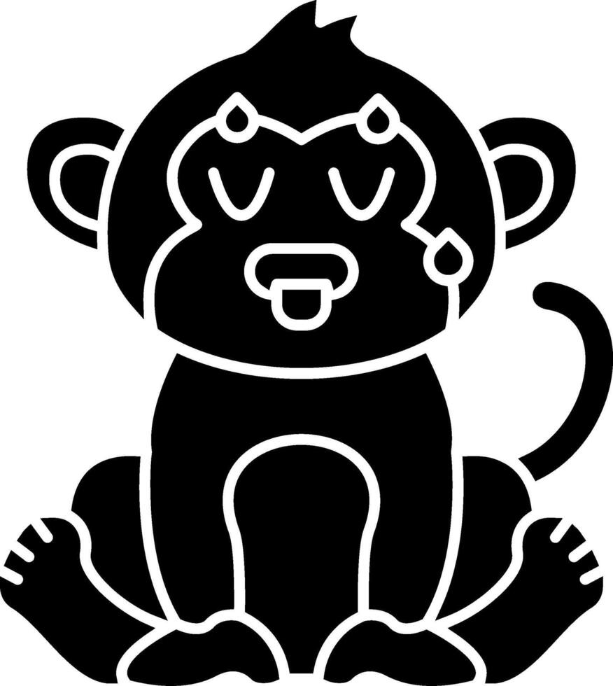 Hot Monkey Expression Solid vector