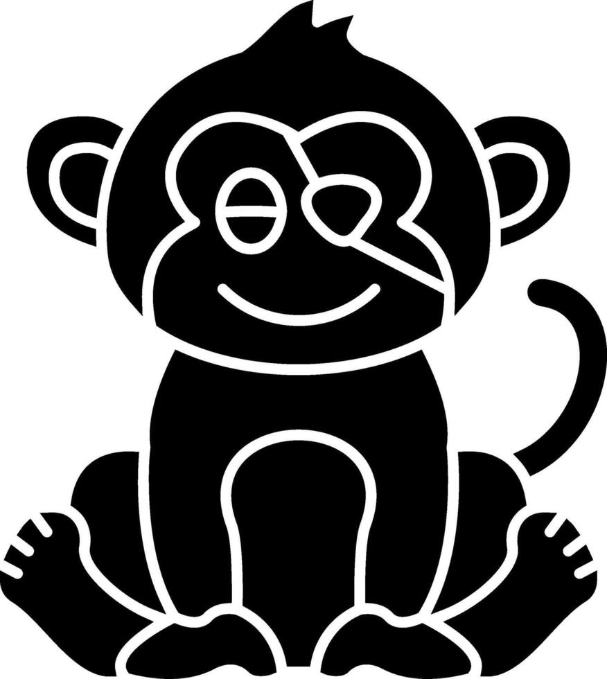 Pirate Monkey Icon Solid vector