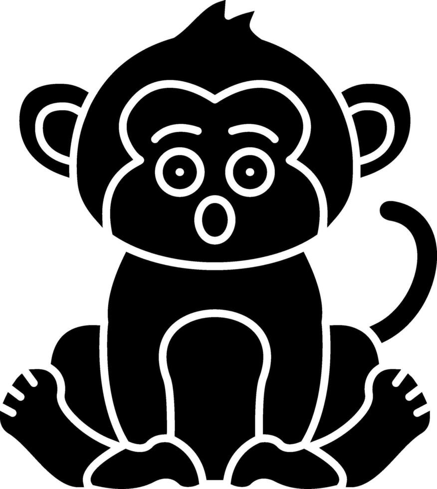 Surprised Monkey Look Solid vector