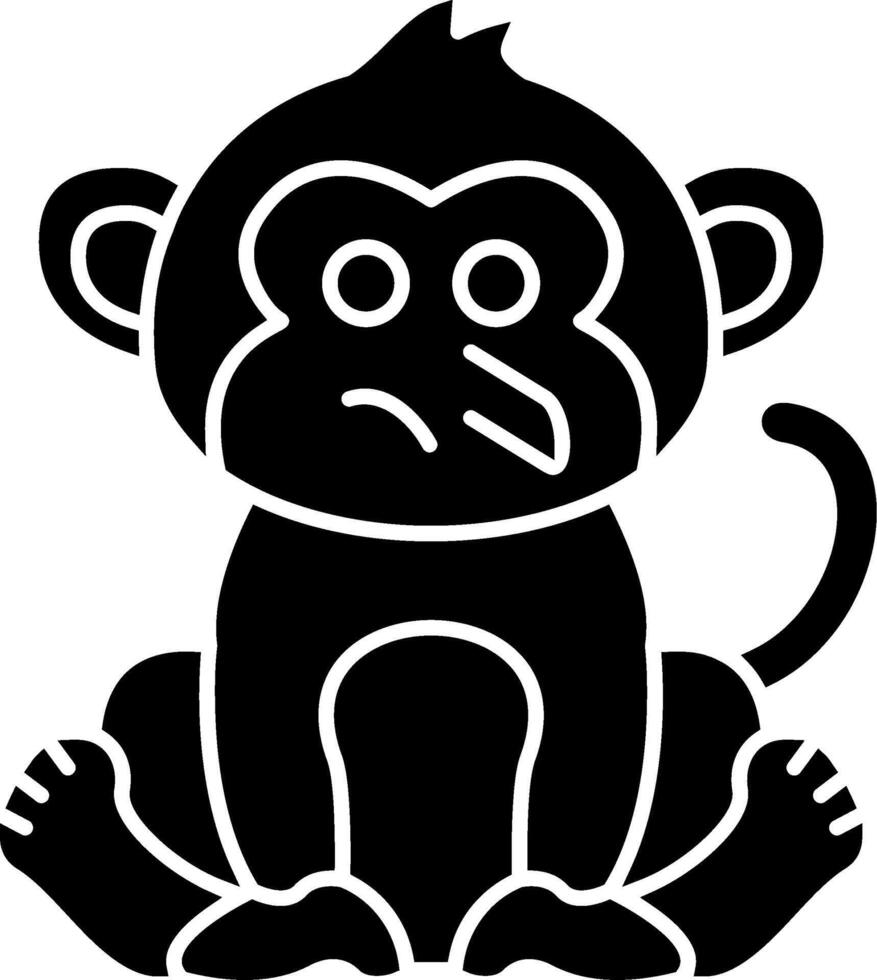 Liar Monkey Face Solid vector