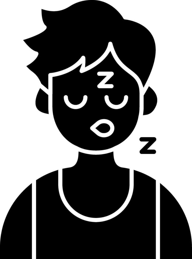 Sleeping and Snoring Young Boy solid vector
