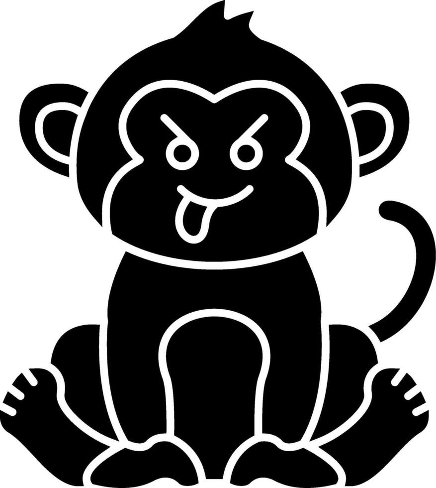 Mocking Monkey Face Solid vector