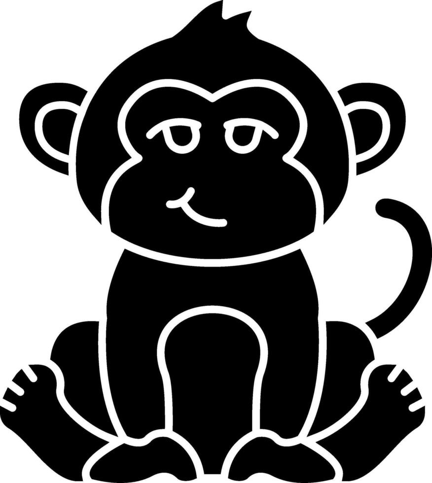Wry Smiling Monkey Solid vector