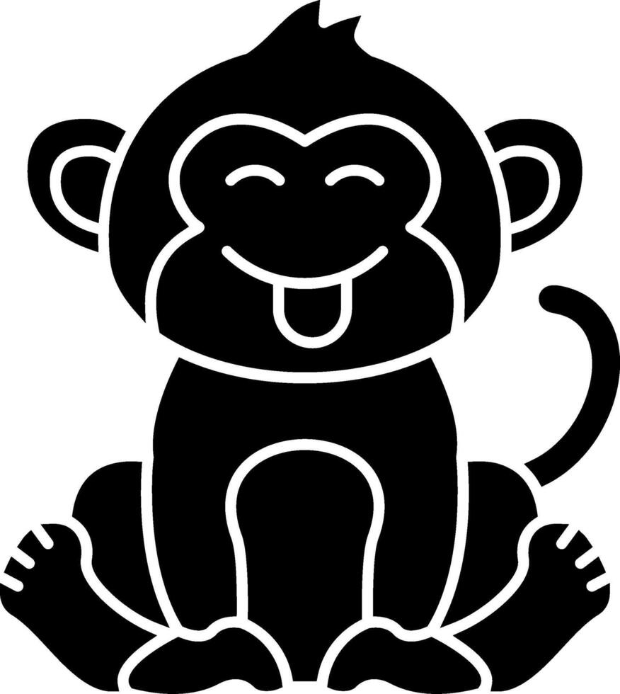Sweet Monkey Expression Solid vector