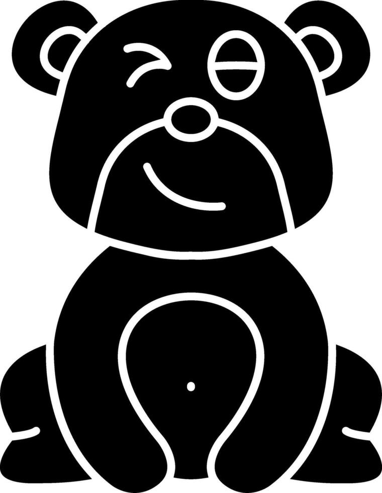 Wink Bear Solid vector