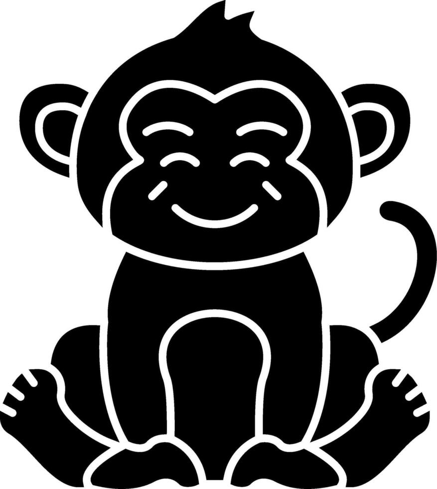 Monkey Jumping With Joy Solid vector