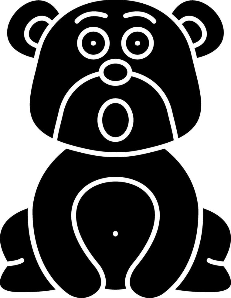 Surprised Bear Solid Art vector