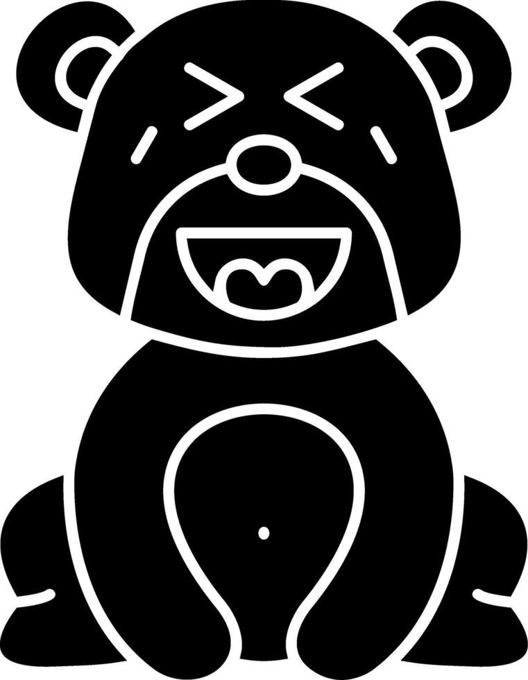 Laughing Bear Emoji Solid vector