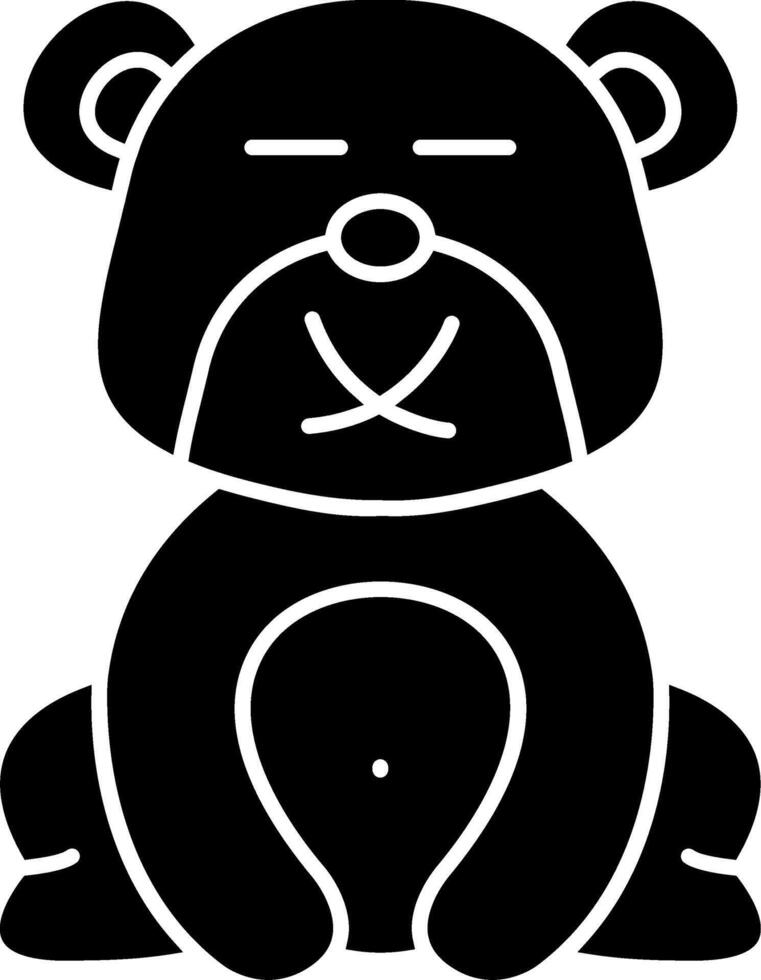 Muted Mouth Bear Solid Graphic vector