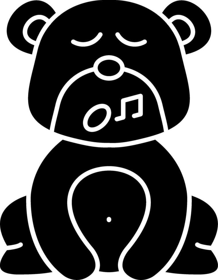 Singing Bear Expression Solid Clipart vector