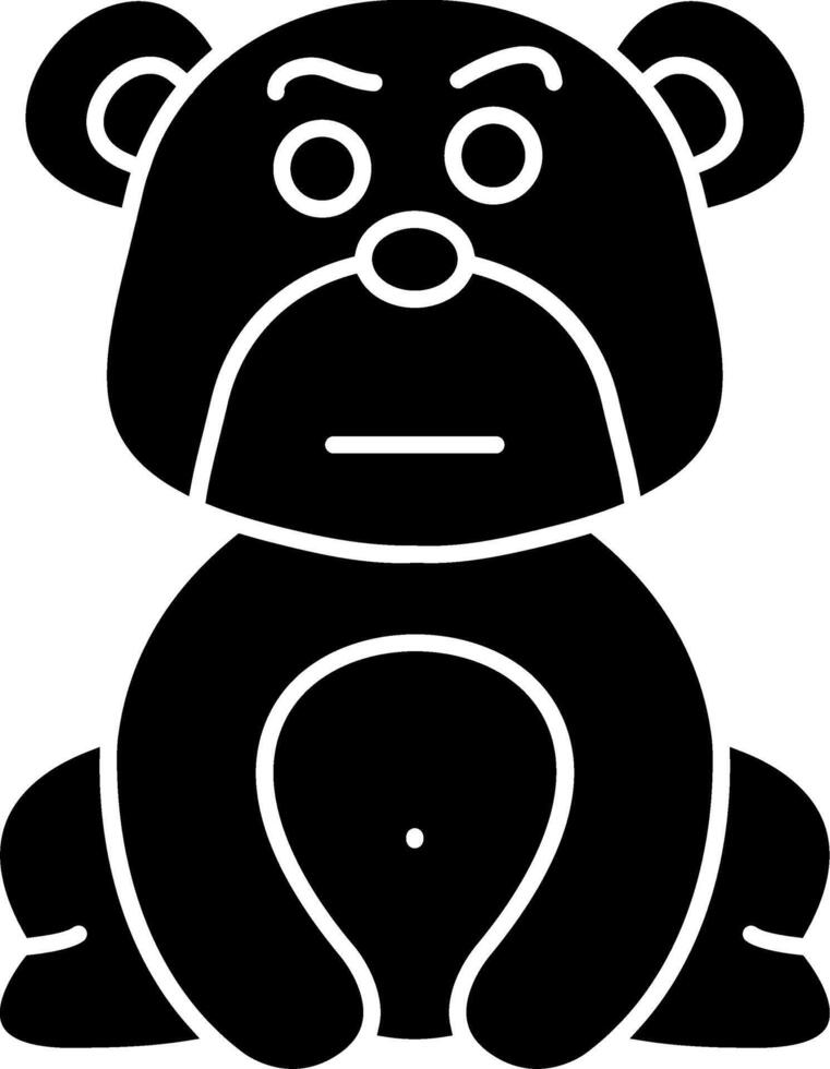 Eyebrows Raised Bear Solid Icon vector