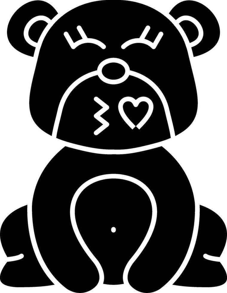 Bear Blowing Kiss Solid Art vector