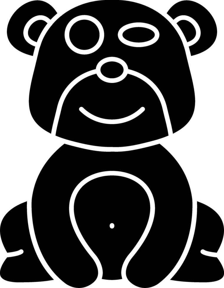 Flirty Bear Face Solid Emoji vector