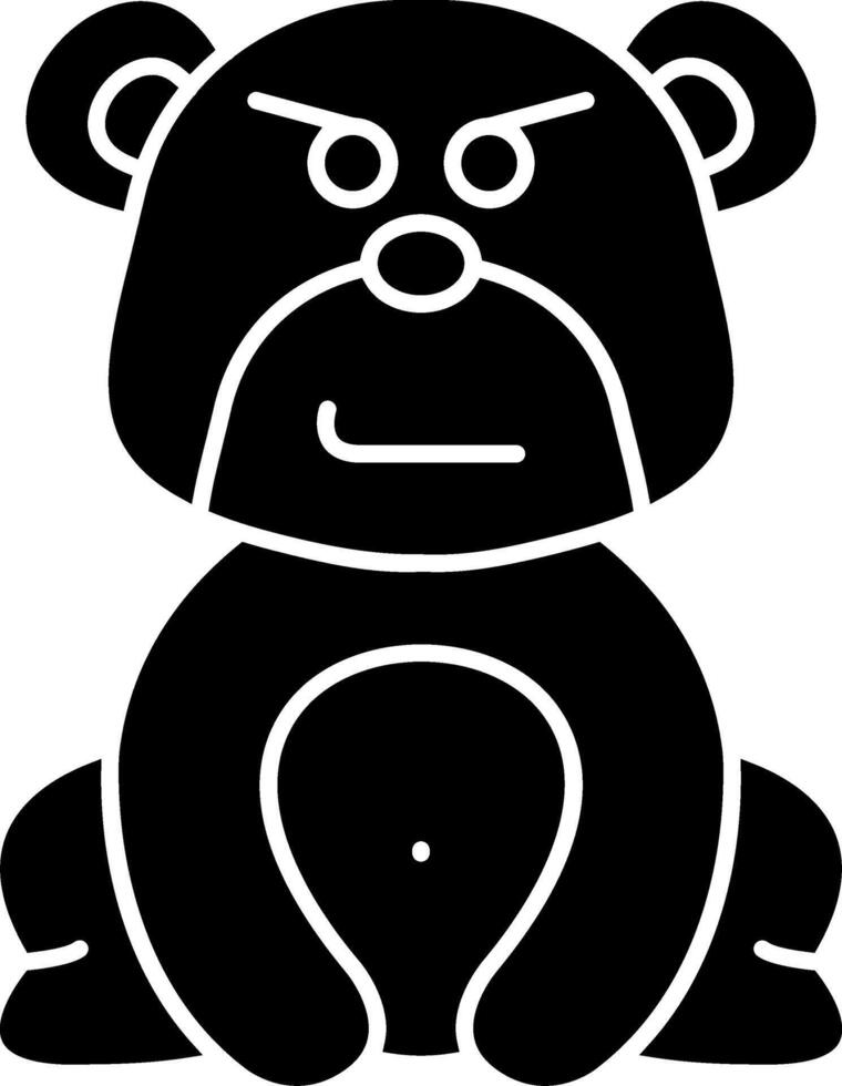Bad Mood Bear Solid Clipart vector