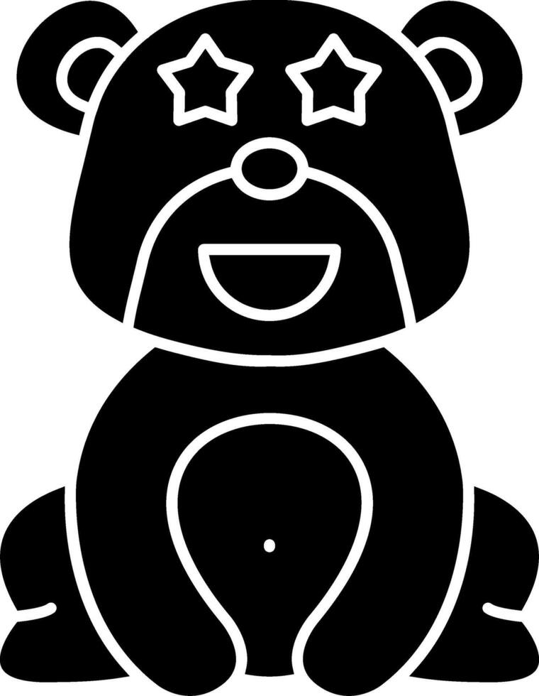 Starstruck Bear Expression Solid Design vector