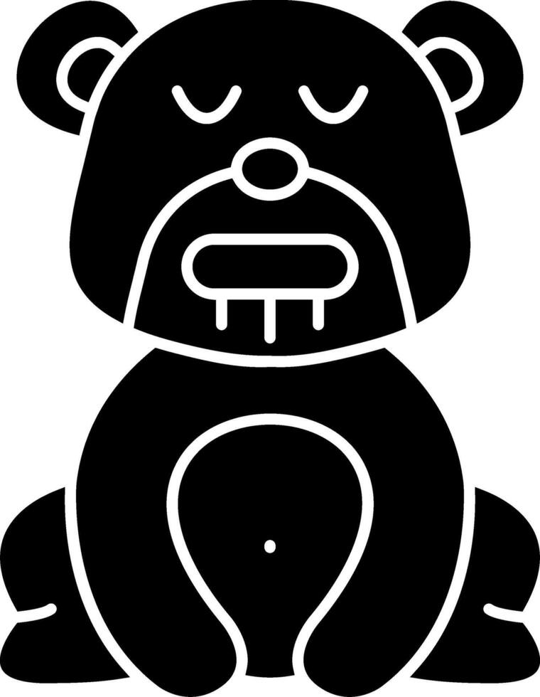 Drooling Bear Emoji Solid vector