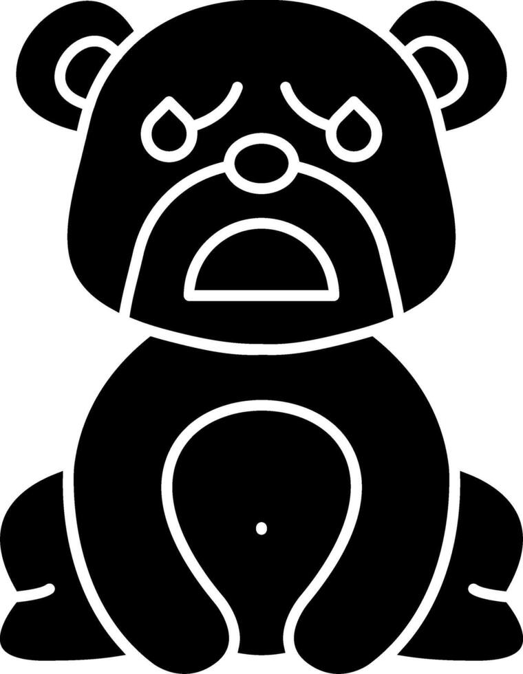Sweating Bear Head Solid Clipart vector