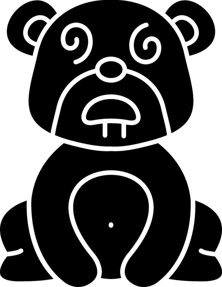 Dazed Bear Expression Solid Drawing vector