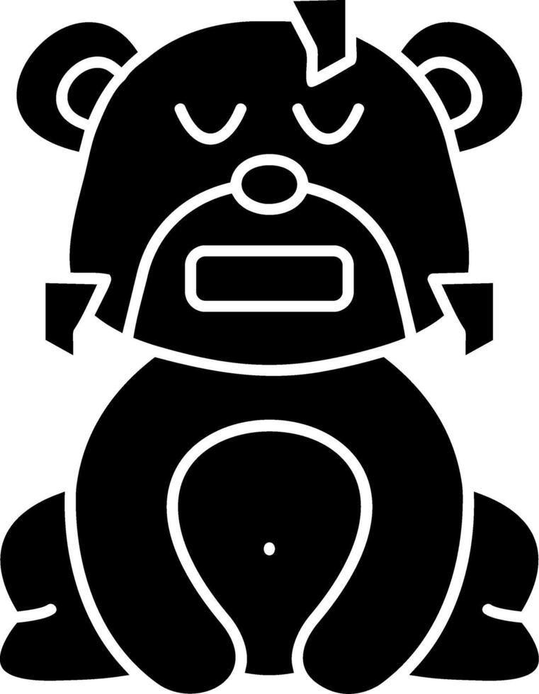 Cold Face Bear Solid vector