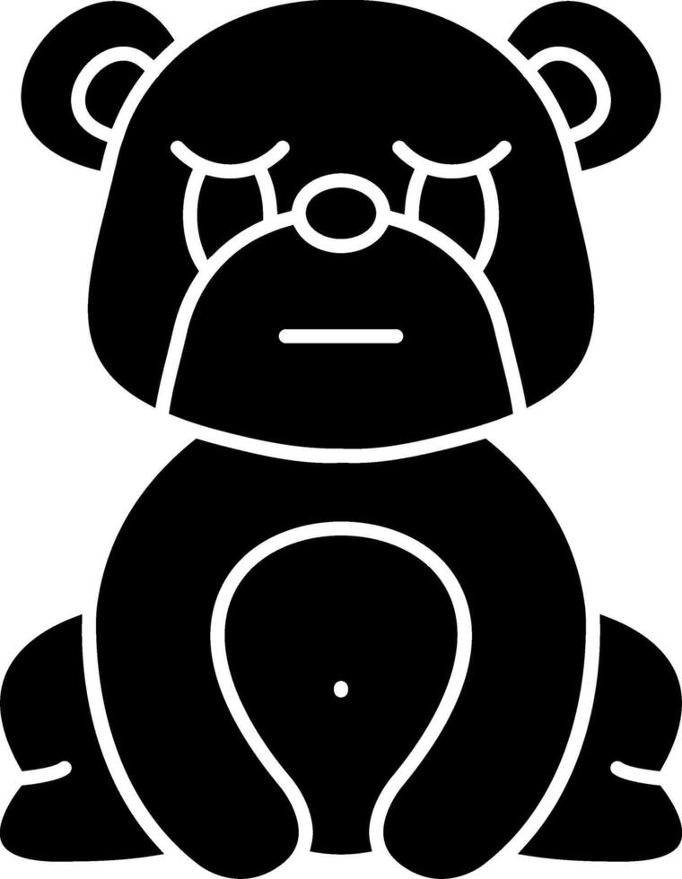 Loud Crying Bear Solid Emoji vector