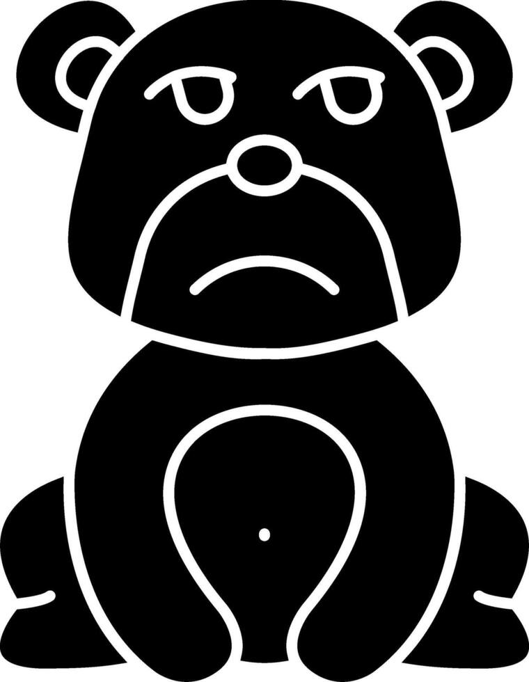 Unamused Bear Look Solid Illustration vector