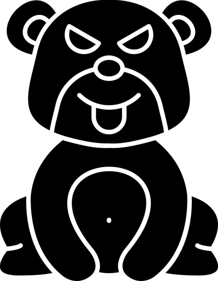 Envy Face Bear Solid Design vector