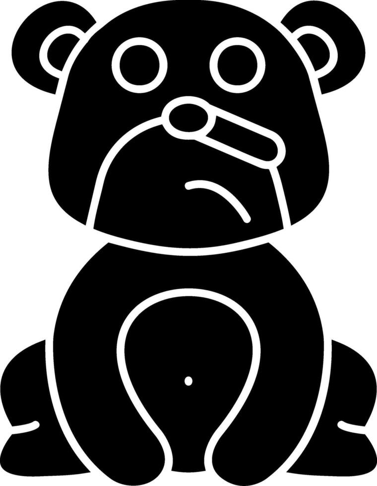 Lying Bear Face Solid Clipart vector