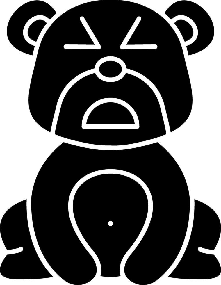 Sad But Relieved Bear Solid Design vector