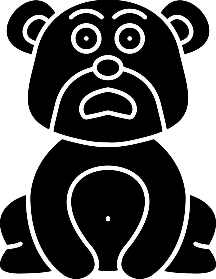Fearful Bear Mood Solid Clipart vector