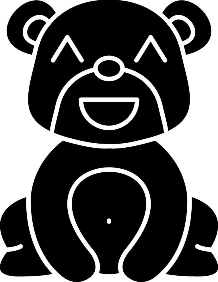 Laughing Haha Bear Solid Emoji vector