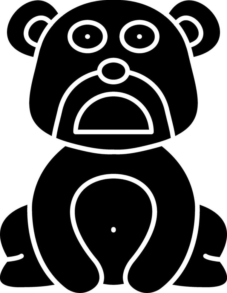 Anguished Bear Expression Solid Drawing vector