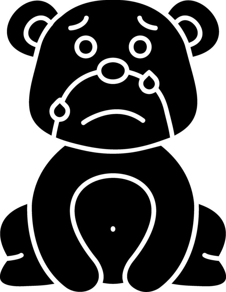 Anxious Sweaty Bear Solid Clipart vector