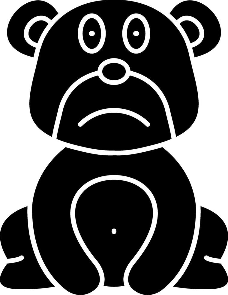 Flushed Bear Face Solid Illustration vector