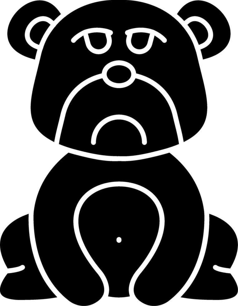 Pouting Bear Expression Solid Clipart vector