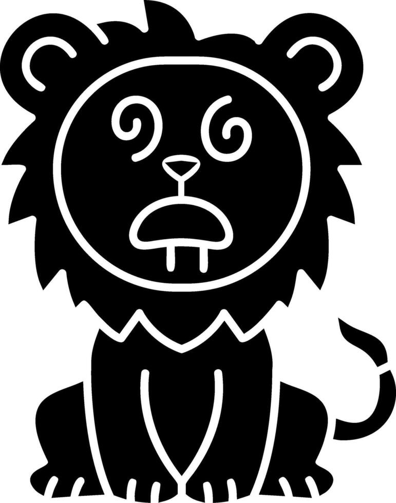 Lion Dazed Look Solid Cartoon Art vector