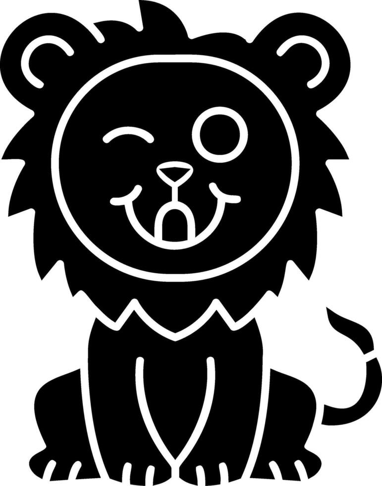 Lion Yummy Taste Solid Illustration vector