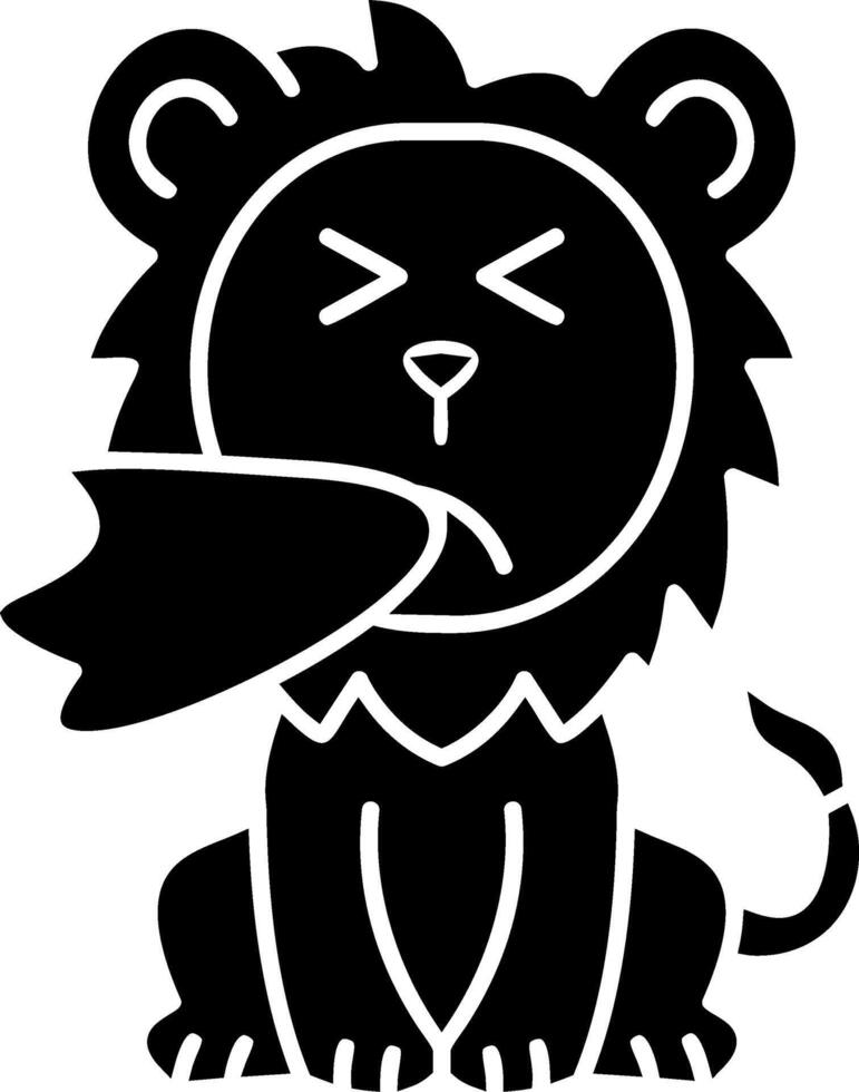Lion Sneezing Face Solid Artwork vector