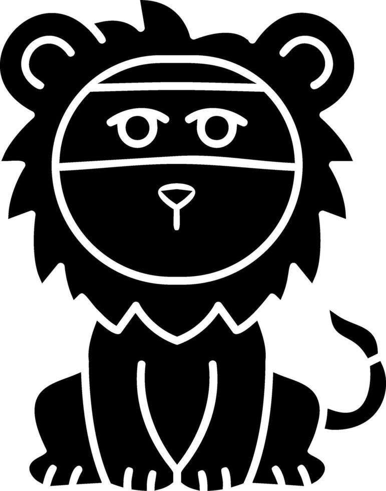 Lion Ninja Masked Solid Face vector