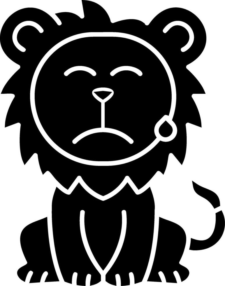 Lion Cold Sweat Solid Illustration vector