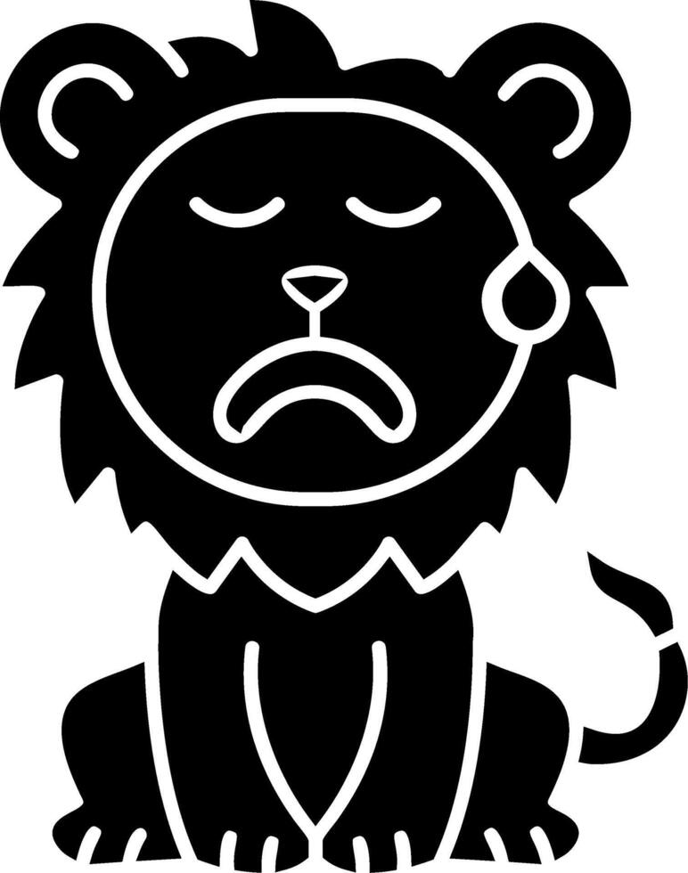 Lion Hot Sweat Solid Illustration vector