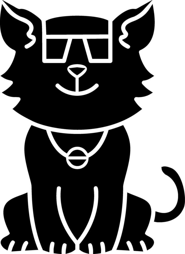 Cool Cat Glasses Solid Design vector