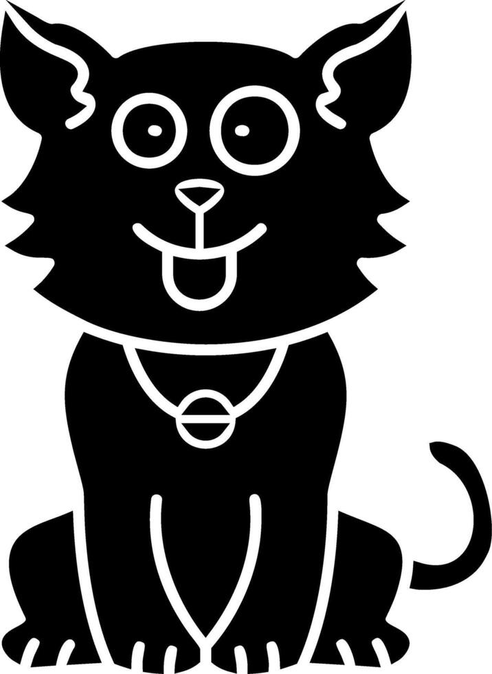 Silly Cat Expression Solid vector
