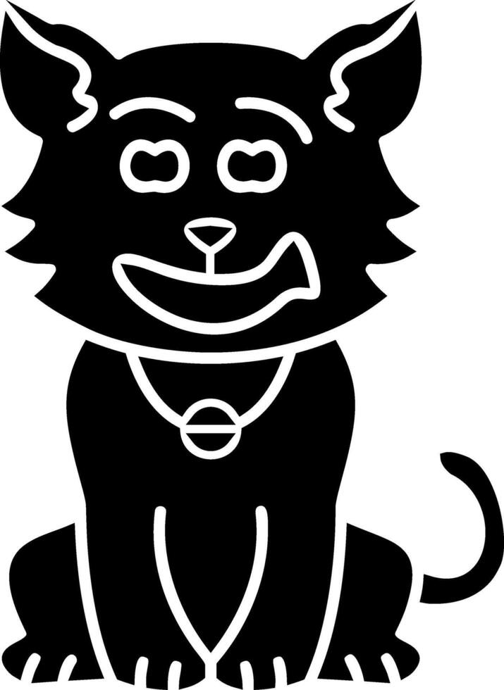 Grinning Cat Emoji Solid vector