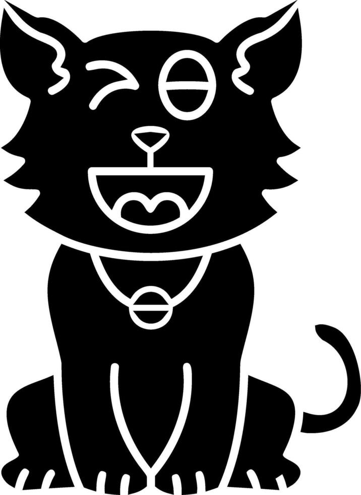 Naughty Cat Expression Solid vector